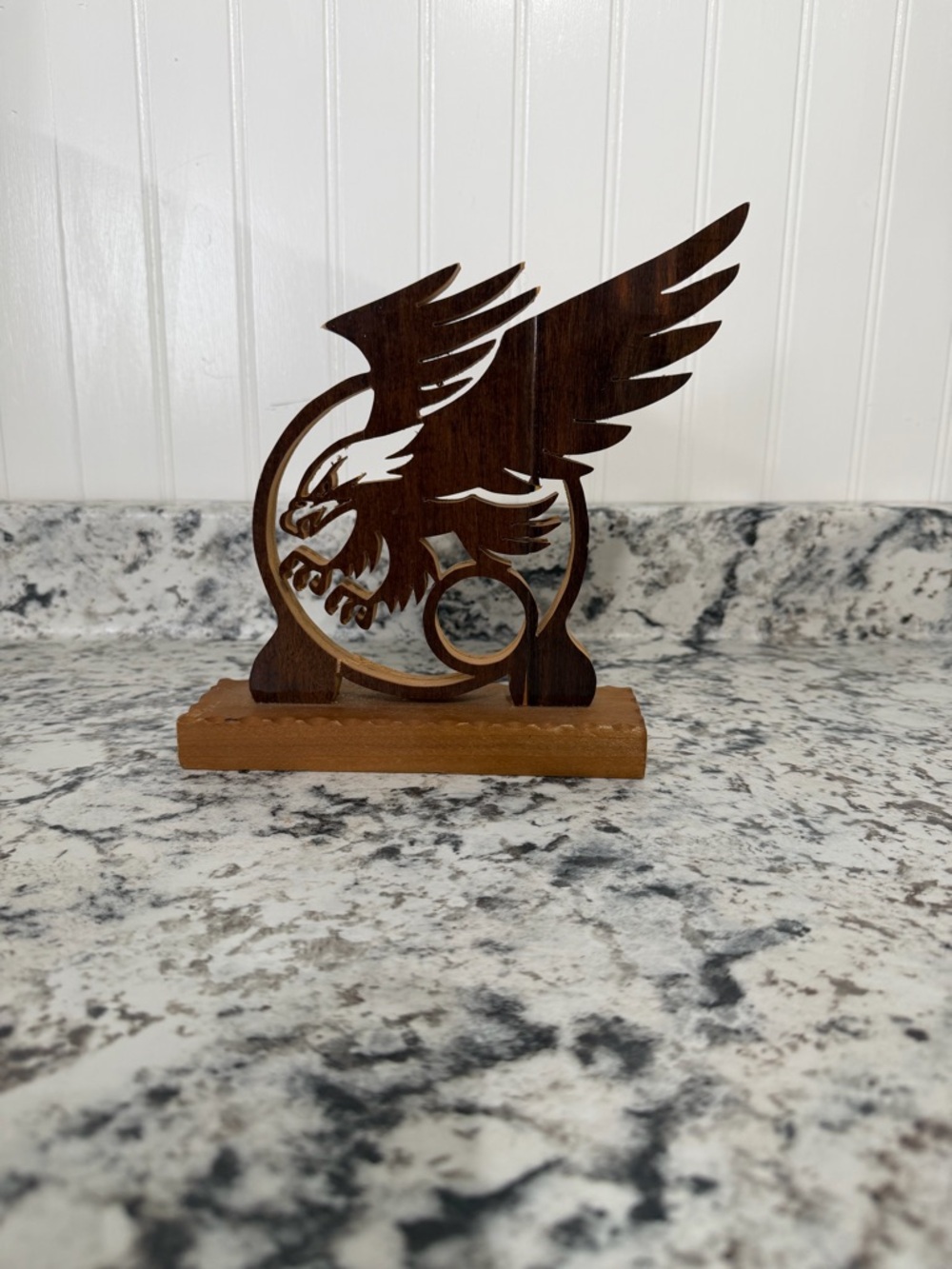 Bob Wood Eagle Carving Sculpture, Wood Carving Eagle